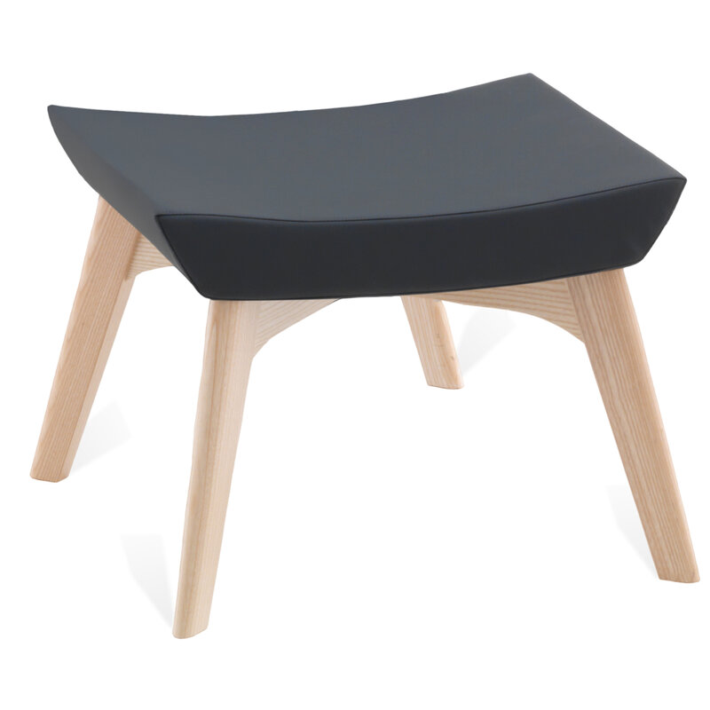 Busetto P283S2 Pouf dallo stile moderno con basamento in massello di frassino, verniciatura personalizzabile in tinte da campionario 1
