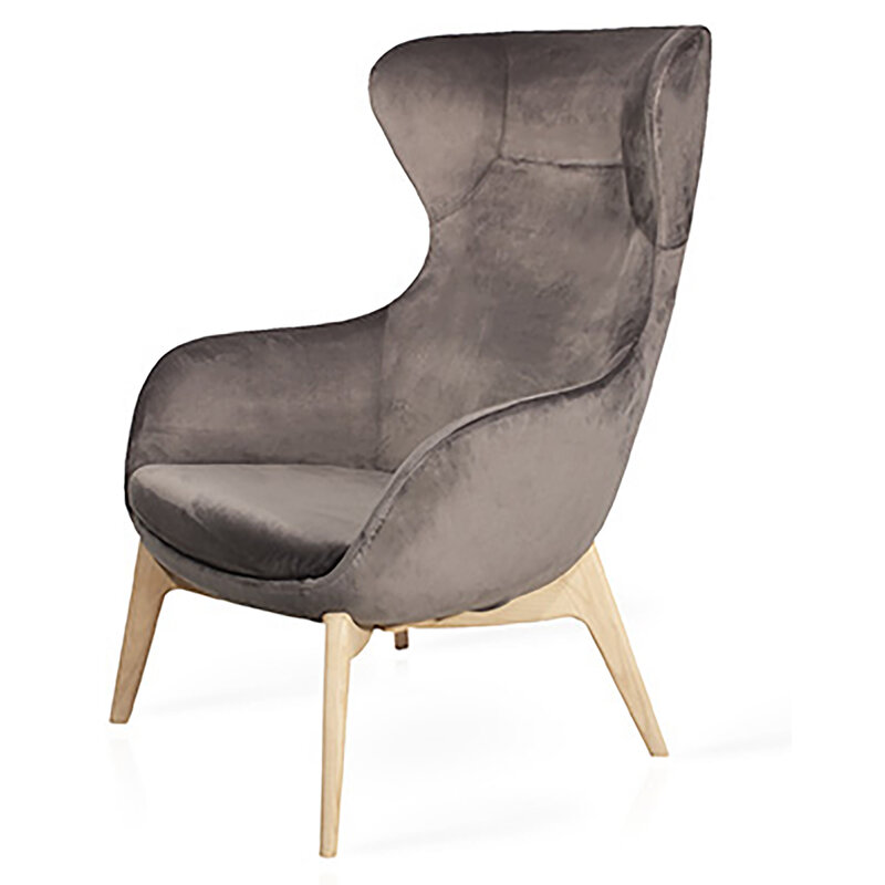 Busetto P284 Poltrona dallo stile moderno con basamento in massello di frassino, verniciatura personalizzabile in tinte da campionario 1