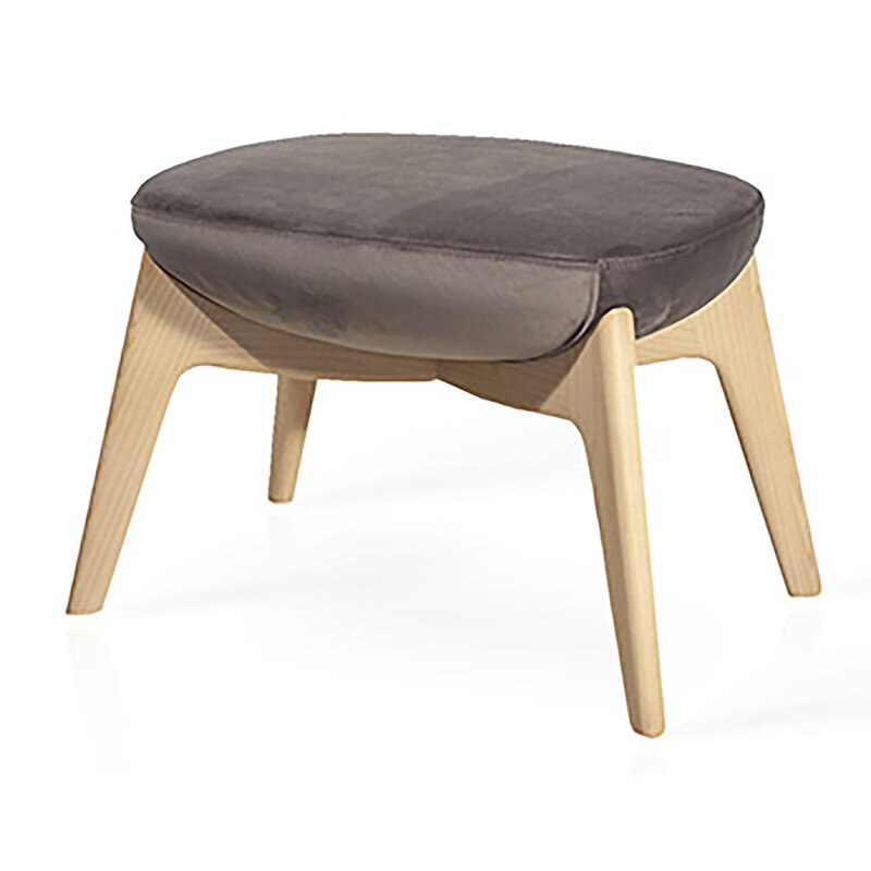 Busetto P284S Pouf dallo stile moderno con basamento in massello di frassino, verniciatura personalizzabile in tinte da campionario 1
