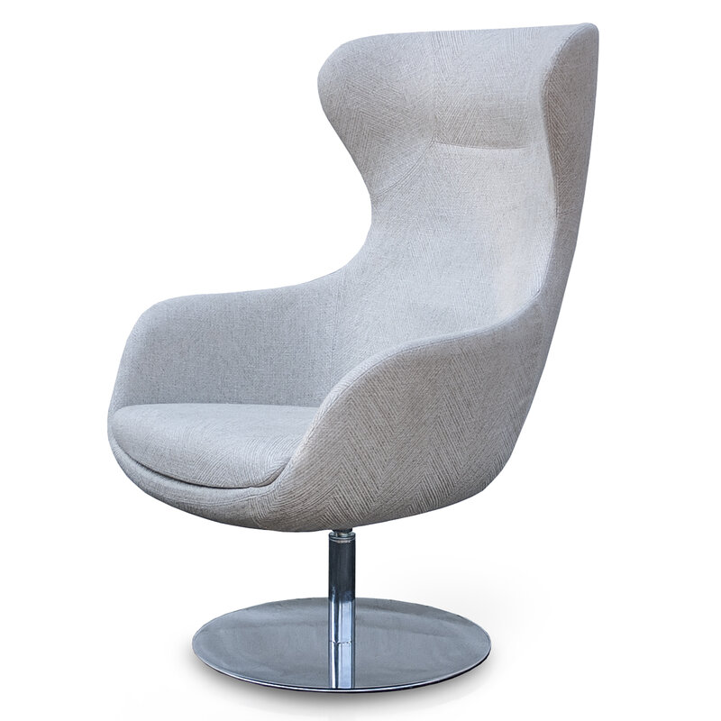 Busetto P284D Poltrona dallo stile moderno con basamento girevole in metallo, disponibile cromato o nero 1