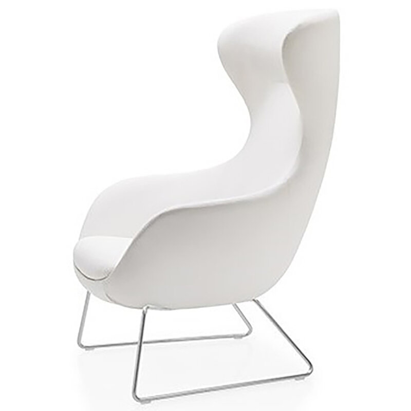 Busetto P284SL Poltrona dallo stile moderno con basamento a slitta in metallo, disponibile cromato o nero 1