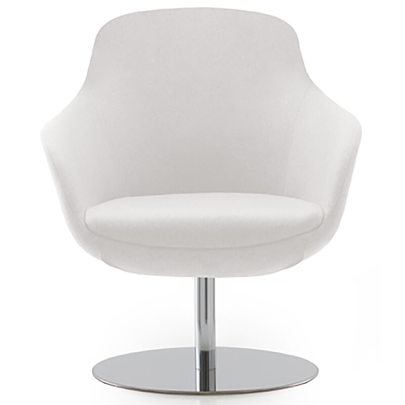 Busetto P285D Poltrona dallo stile moderno con basamento girevole in metallo, disponibile cromato o nero 1
