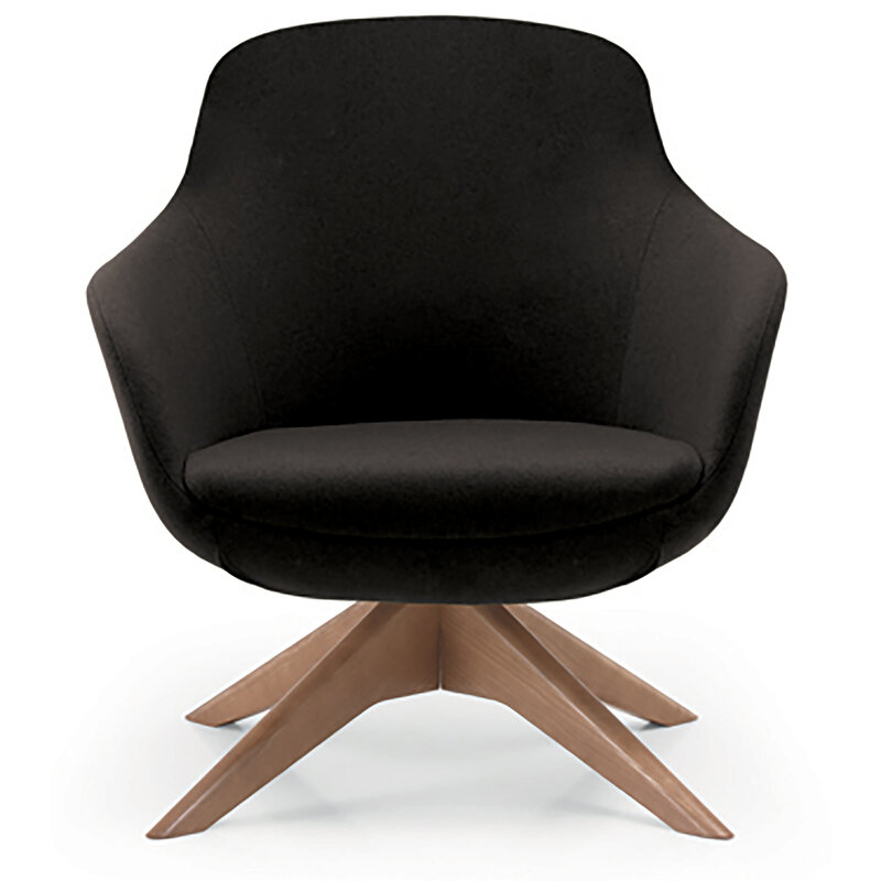Busetto P285G Poltrona dallo stile moderno con basamento girevole in massello di frassino, verniciatura personalizzabile in tinte da campionario 1