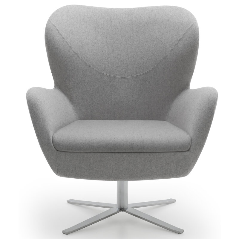 Busetto P286D Poltrona dallo stile moderno con basamento girevole in metallo, disponibile cromato o nero 1