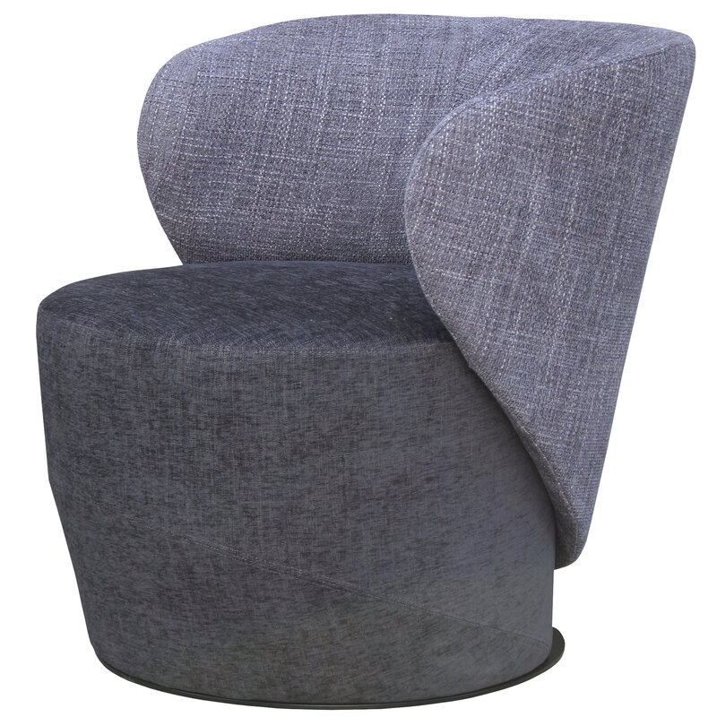 Busetto P289 Poltrona dallo stile moderno con basamento girevole in metallo cromato 1