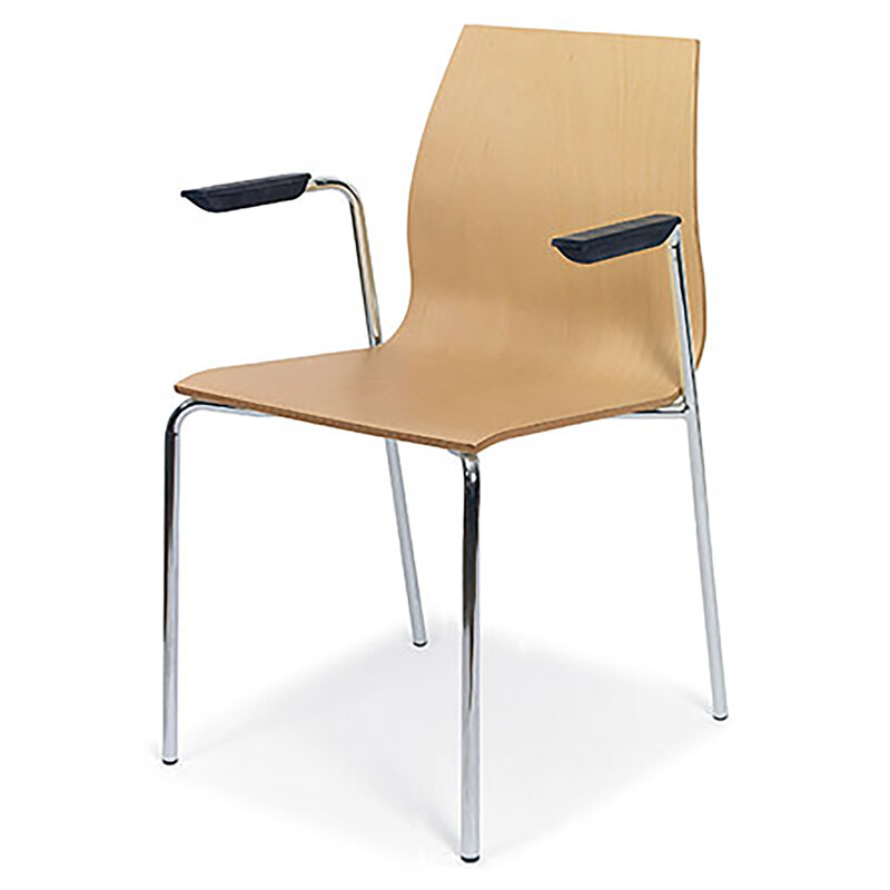 Busetto S470A <p><strong>ATTENZIONE: MODELLO DISPONIBILE PER QUANTITA' MINIMA DI 50 PEZZI.</strong> Sedia con braccioli dallo stile moderno con basamento in metallo cromato 1