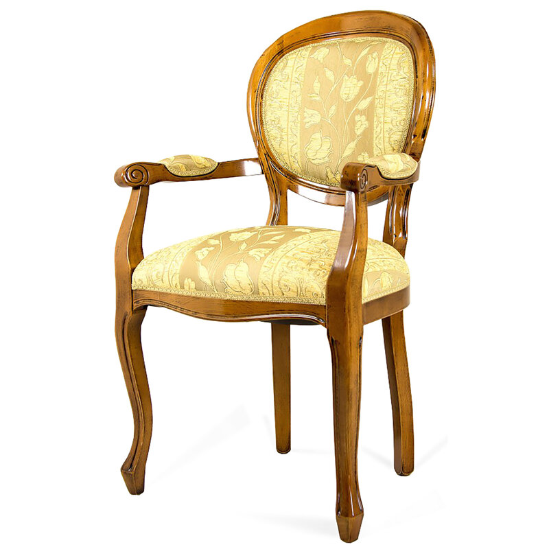 Busetto S602A Poltroncina con braccioli dal design classico in massello di faggio, verniciatura personalizzabile in tinte da campionario 1