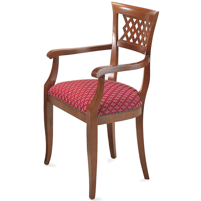 Busetto S605LA Poltroncina con braccioli dal design classico in massello di faggio, verniciatura personalizzabile in tinte da campionario 1