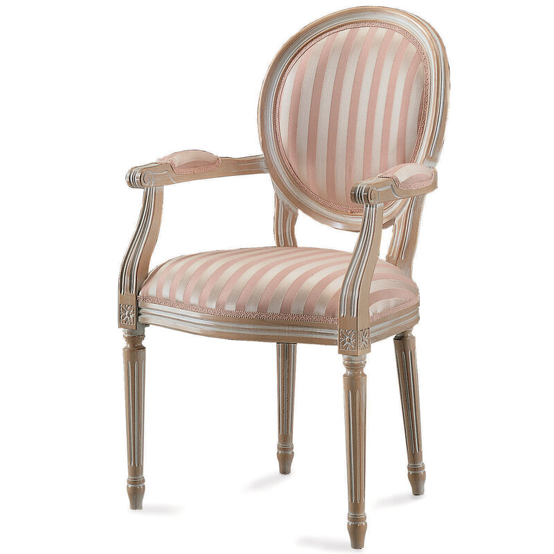 Busetto S662A Poltroncina con braccioli dal design classico in massello di faggio, verniciatura personalizzabile in tinte da campionario 1