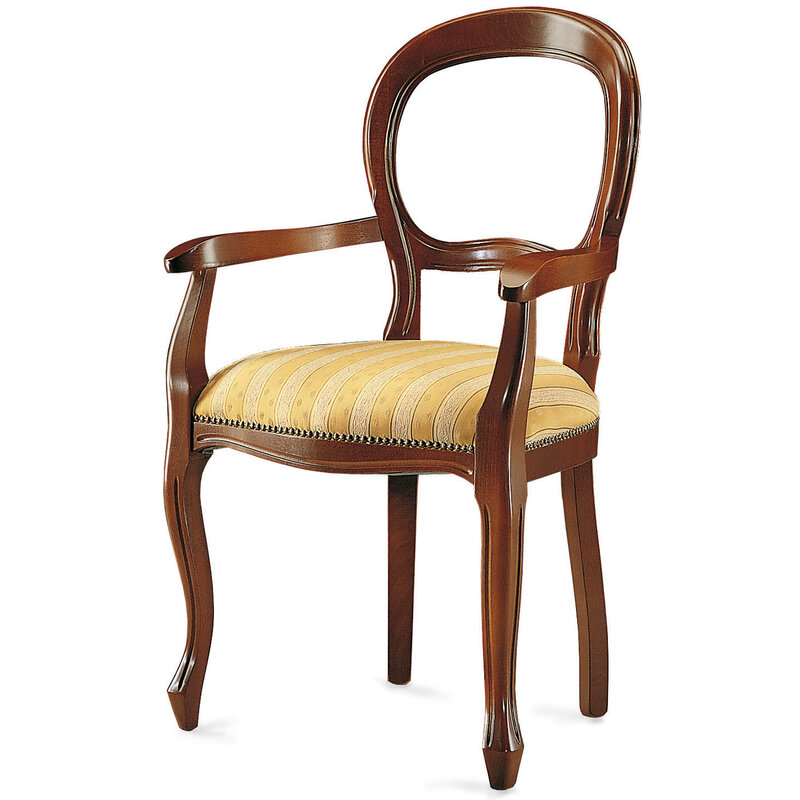 Busetto S666VA Poltroncina con braccioli dal design classico in massello di faggio, verniciatura personalizzabile in tinte da campionario 1