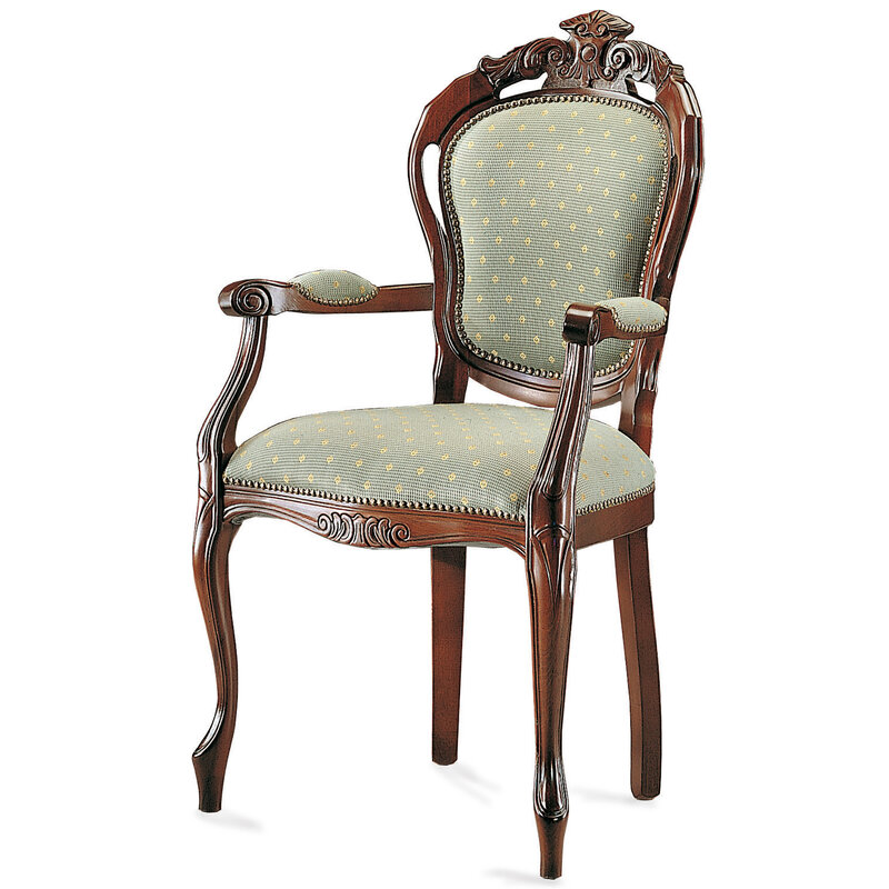 Busetto S674A Poltroncina con braccioli dal design classico in massello di faggio, verniciatura personalizzabile in tinte da campionario 1