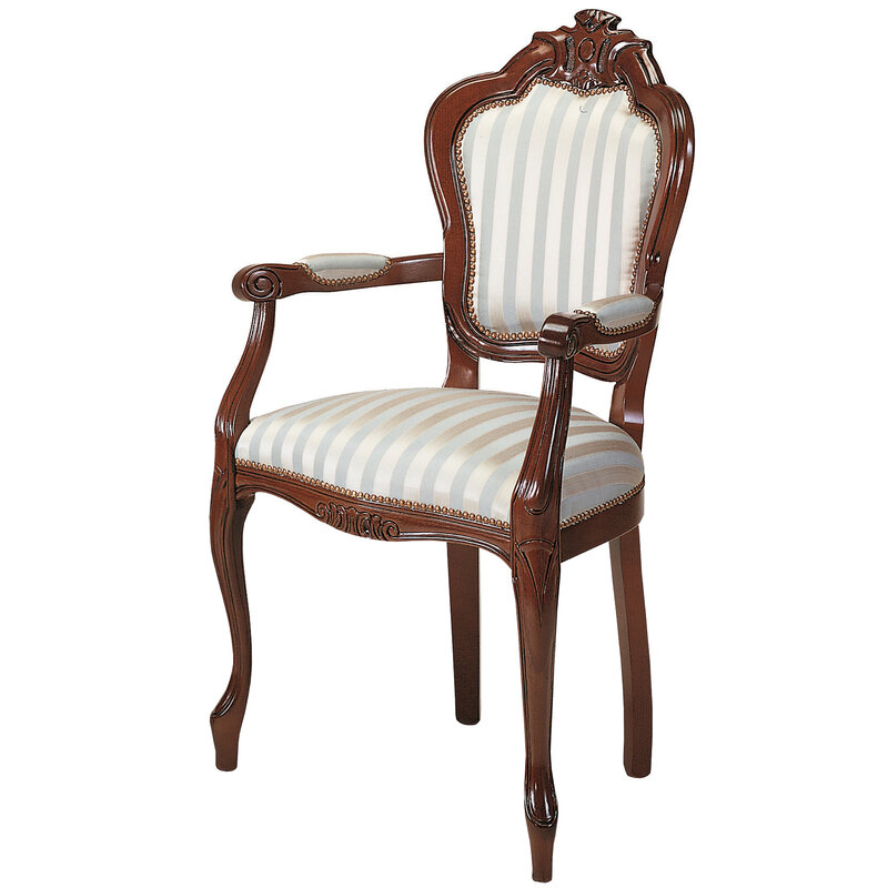 Busetto S676A Poltroncina con braccioli dal design classico in massello di faggio, verniciatura personalizzabile in tinte da campionario 1