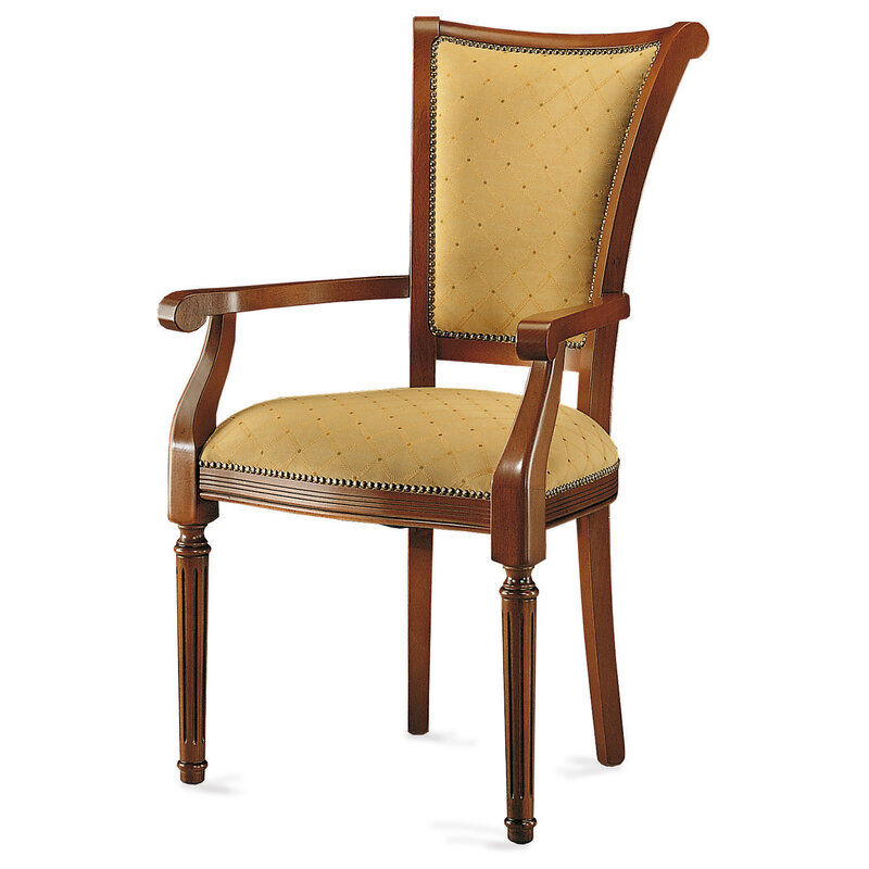 Busetto S701A Classical chair  with armrest in solid beech wood, available in a choice of finishes 1