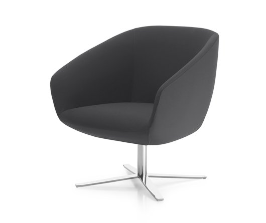 Busetto P263Q Modern lounge armchair with metal swivel base, available chromed or black colour 1