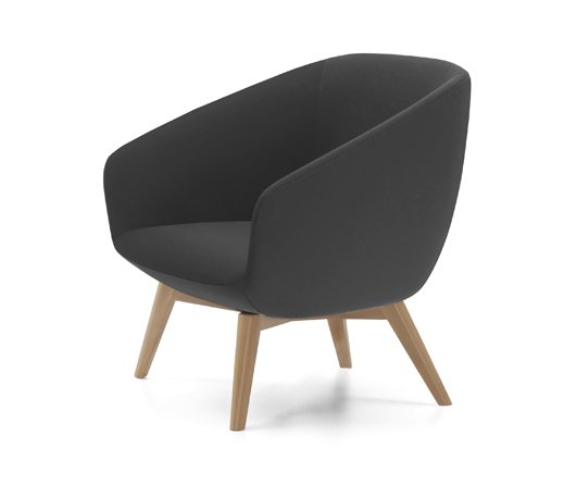 Busetto P263QL Modern lounge armchair with beech wood base, available in a choice of finishes 1