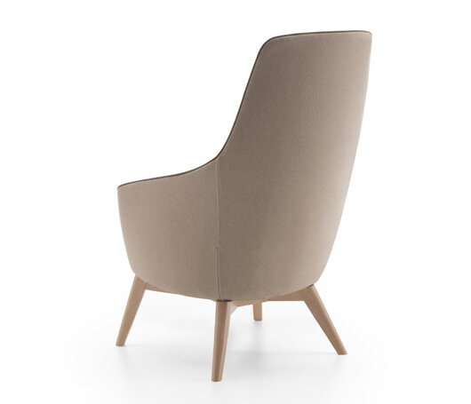 Busetto P280C Modern lounge armchair with beech wood base, available in a choice of finishes 3