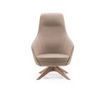 Busetto P280G Modern lounge armchair with ash wood swivel base, available in a choice of finishes 2