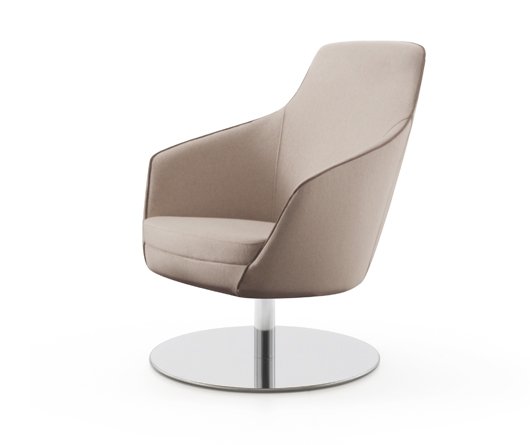 Busetto P280MD Modern lounge armchair with metal swivel base, available chromed or black colour 1