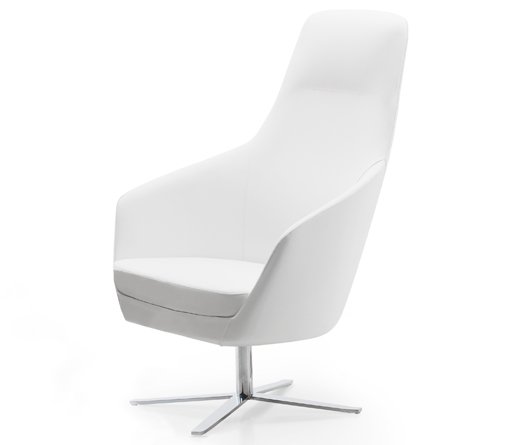 Busetto P280R Modern lounge armchair with metal swivel base, available chromed or black colour 1