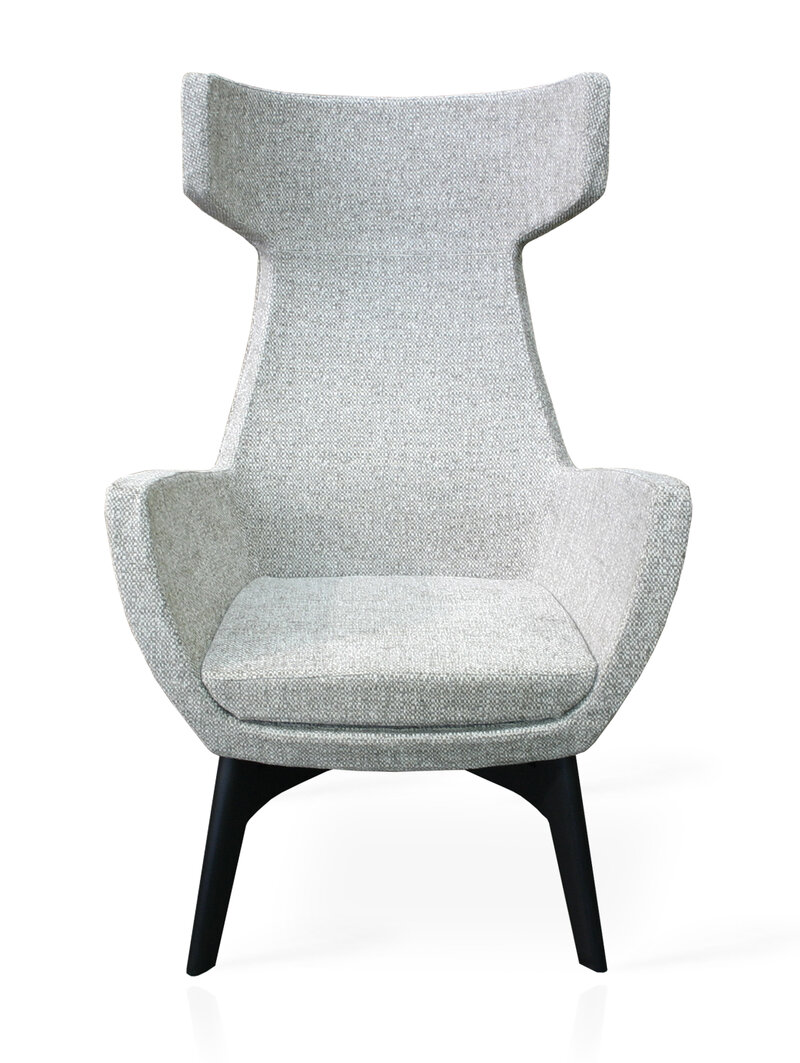 Busetto P283L Modern lounge armchair with ash wood base, available in a choice of finishes 2
