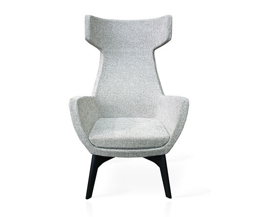 Busetto P283L Modern lounge armchair with ash wood base, available in a choice of finishes 3