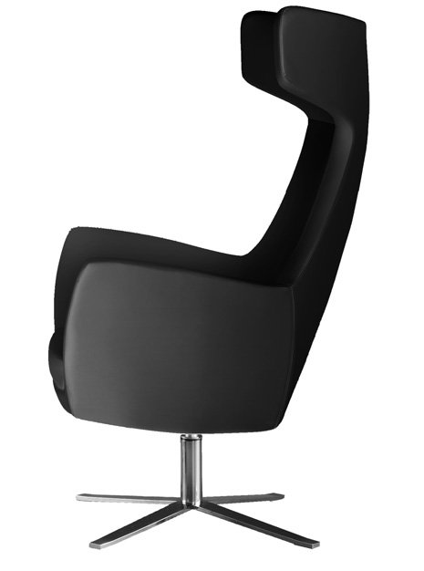 Busetto P283 Modern lounge armchair with metal swivel base, available chromed or black colour 1