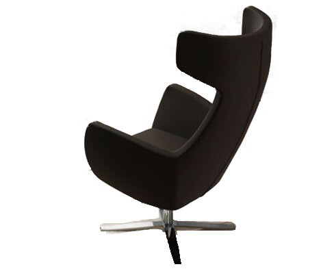 Busetto P283 Modern lounge armchair with metal swivel base, available chromed or black colour 2