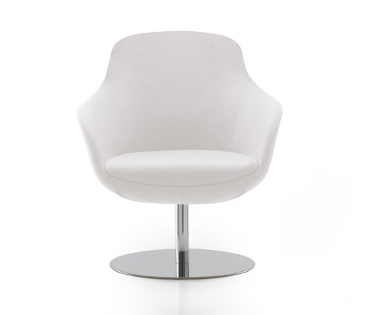 Busetto P285D Modern lounge armchair with metal swivel base, available chromed or black colour 1