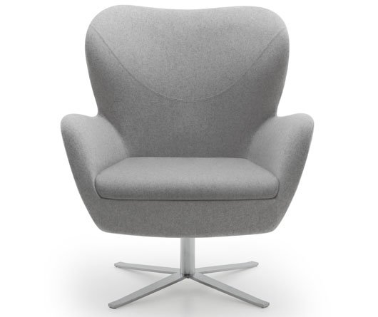 Busetto P286D Modern lounge armchair with metal swivel base, available chromed or black colour 1