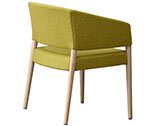 Busetto P014 Modern armchair with ash wood legs, available in a choice of finishes 2