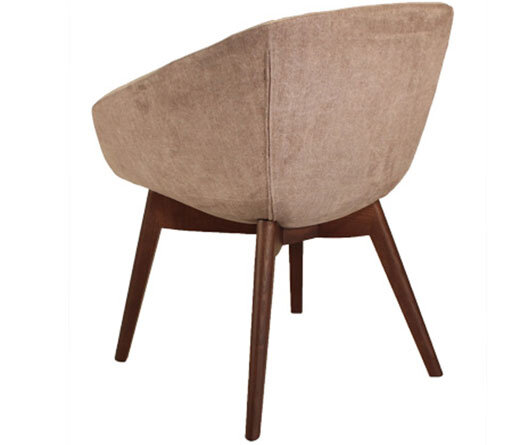 Busetto P263L Modern armchair with beech wood legs, available in a choice of finishes 3