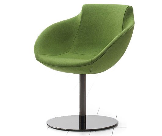 Busetto P266D Modern armchair with metal swivel base, available chromed or black colour 1