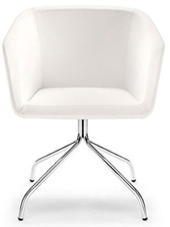 Busetto P267P Modern armchair with metal fix base, available chromed or black colour 1