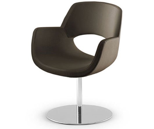 Busetto P270D Modern armchair with metal swivel base, available chromed or black colour 1