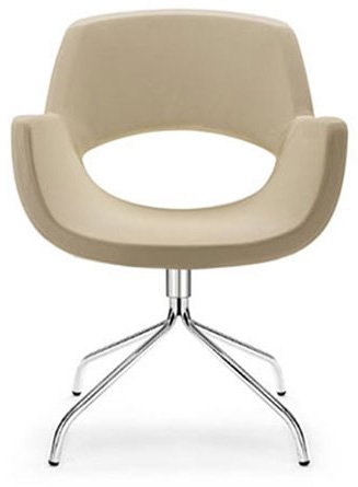 Busetto P270P Modern armchair with metal swivel base, available chromed or black colour 1