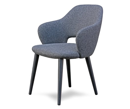 Busetto P272L Modern armchair with ash wood legs, available in a choice of finishes 1