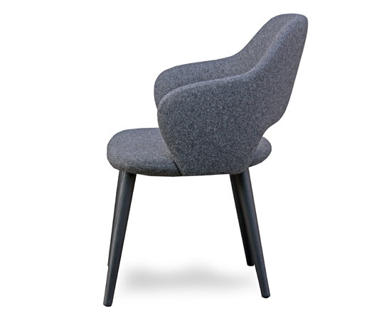Busetto P272L Modern armchair with ash wood legs, available in a choice of finishes 2