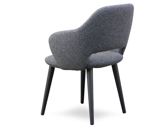 Busetto P272L Modern armchair with ash wood legs, available in a choice of finishes 3