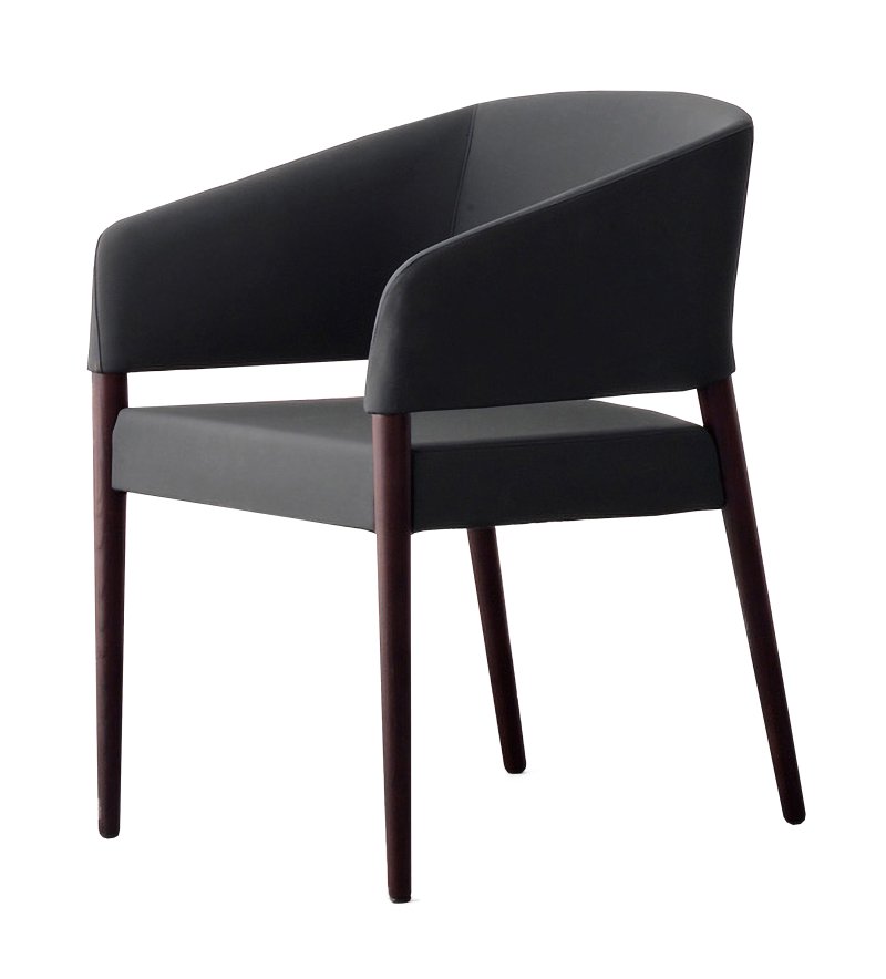 Busetto P014 Modern armchair with ash wood legs, available in a choice of finishes 1