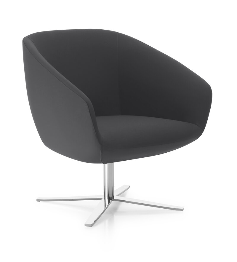 Busetto P263Q Modern lounge armchair with metal swivel base, available chromed or black colour 2