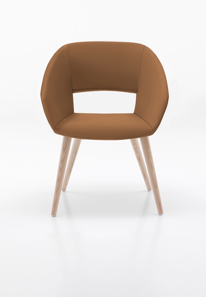 Busetto P263O Modern armchair with ash wood legs, available in a choice of finishes 1