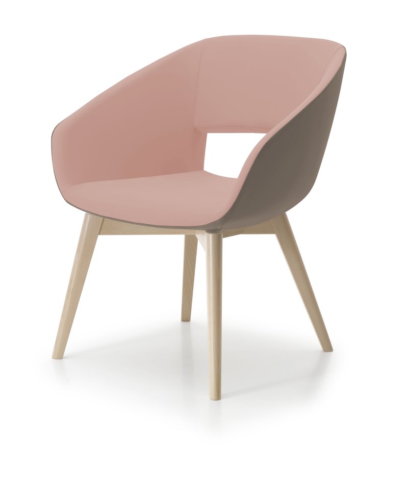 Busetto P263OL Modern armchair with beech wood legs, available in a choice of finishes 1