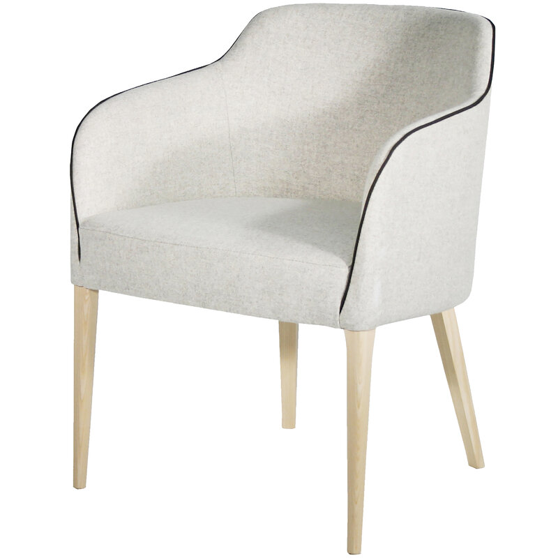 Busetto P056 Modern chair with armrest made in solid beech or ash wood, available in a choice of finishes 1