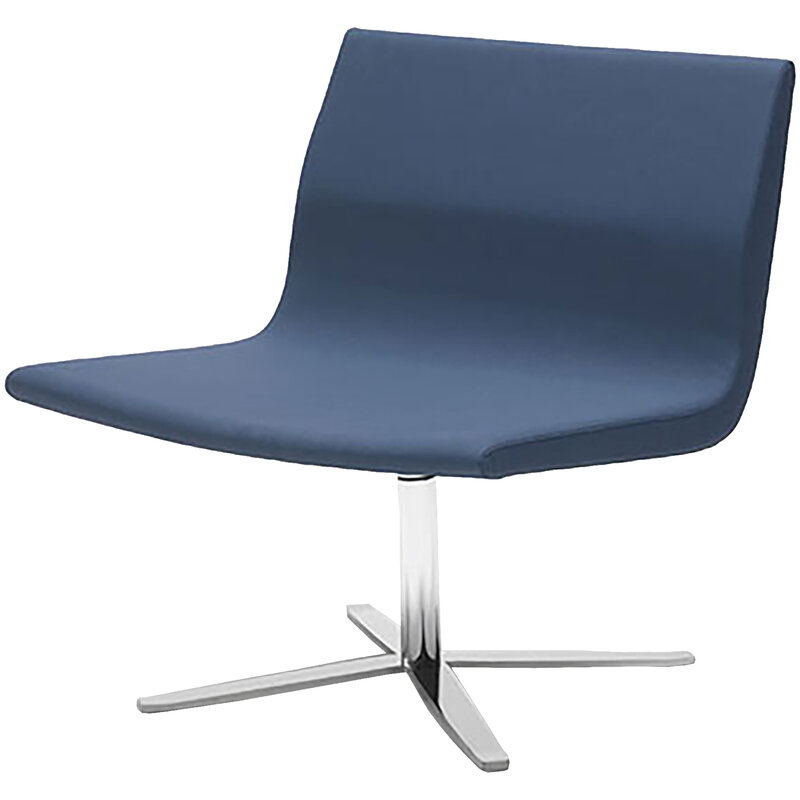 Busetto P204 Modern armchair with metal swivel base, available chromed or black colour 1