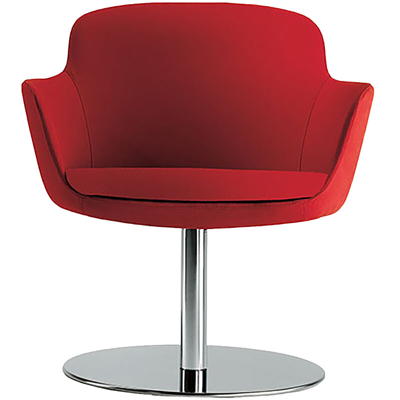 Busetto P259D Modern armchair with metal swivel base, available chromed or black colour 1