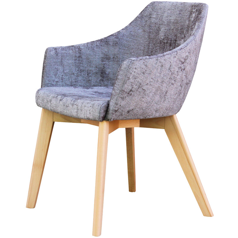 Busetto P261 Modern armchair with beech wood legs, available in a choice of finishes 1
