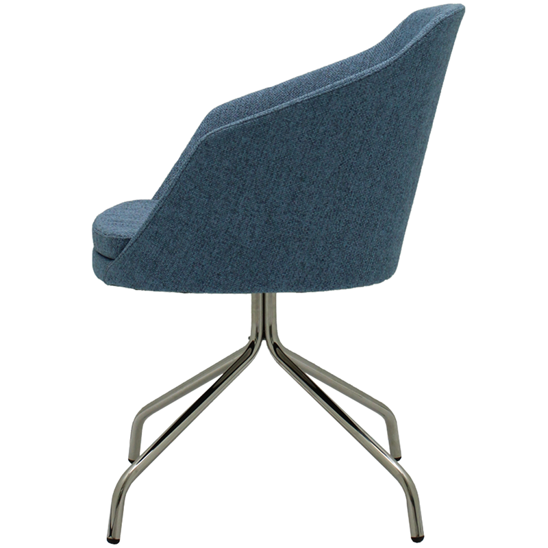 Busetto P262P Modern armchair with metal fix base, available chromed or black colour 3