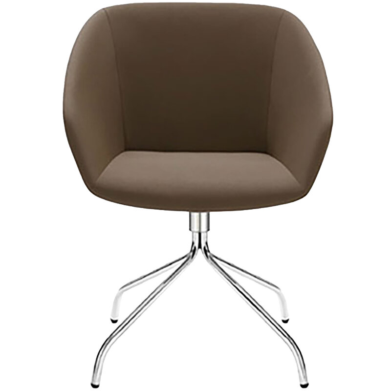 Busetto P263P Modern armchair with metal swivel base, available chromed or black colour 1