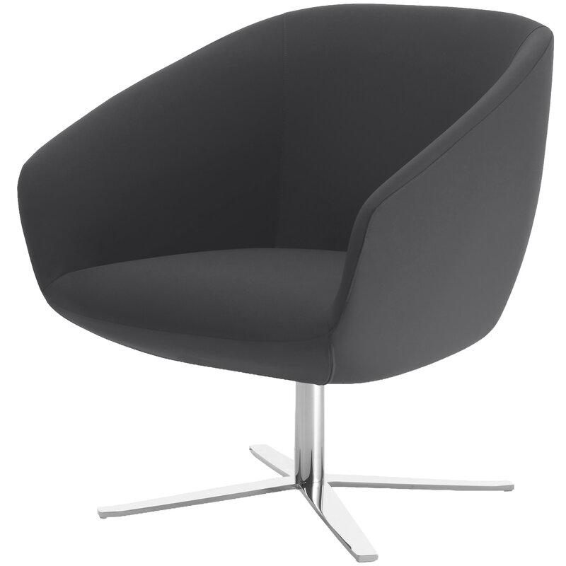 Busetto P263Q Poltrona moderna con basamento in metallo  girevole, disponibile cromato o nero 1