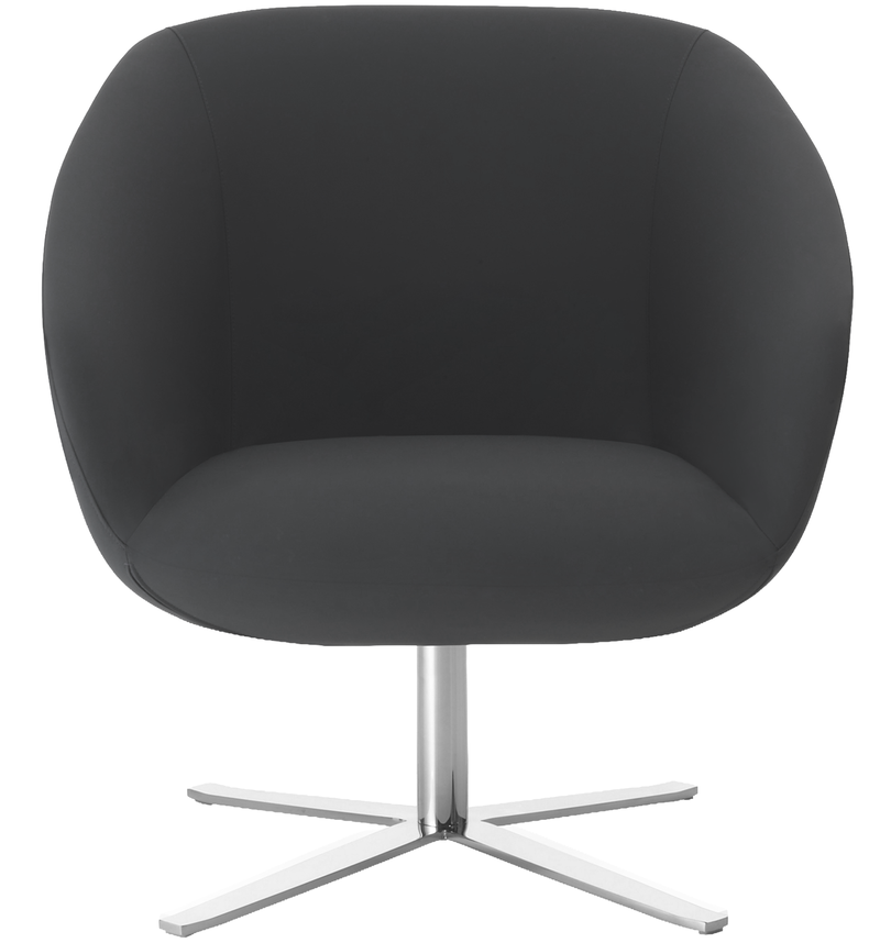 Busetto P263Q Poltrona moderna con basamento in metallo  girevole, disponibile cromato o nero 2